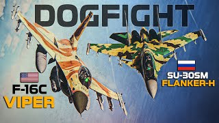 F16C Viper Vs Su30SM FlankerH DOGFIGHT  Digital Combat Simulator  DCS [upl. by Loma]