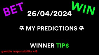 MY FOOTBALL PREDICTIONS FOR TODAY 152 26042024 FRIDAY SOCCER PREDICTIONS TODAY [upl. by Dorisa736]