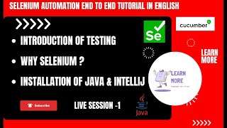 LMTI S1Introduction to Testing  Why Selenium amp its features  Installation of Java intellij [upl. by Nitnelav]