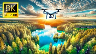 TRAVEL IN A MAGICAL DRONE 8K VIDEO ULTRA HD HDR 8K DRONE EARTH [upl. by Leahcin]