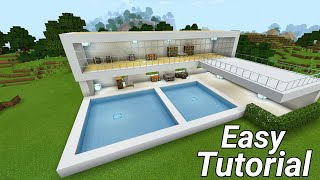 Minecraft How to build a modern house tutorial 40 [upl. by Odlanyer]