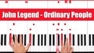 Ordinary People John Legend Piano Tutorial Lick [upl. by Anchie]