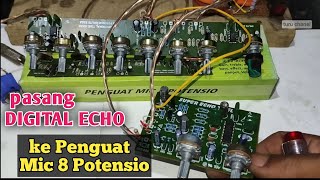 Cara Pasang Efek ECHO ke Penguat MIC 8 POTENSIO  power ampli  mixer rakitan [upl. by Haleigh]