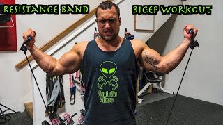 Intense 5 Minute Resistance Band Bicep Workout [upl. by Anyer349]