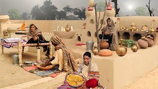 Desert Women Morning Routine in Fog Village Life Pakistan  cooking Traditional Village Foods [upl. by Fitton949]