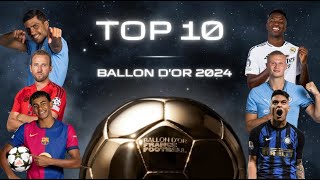 Top 10 Players In Ballon d’Or 2024  OFFICIAL RANKINGS [upl. by Hterrag]