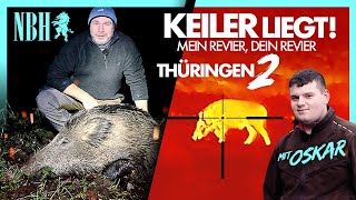 🐗 Keilerjagd 2024  Pirschen mit Oscar in Thüringen Mit Wärmebild Kamera auf Sauen  Keiler erlegt [upl. by Ennairod]