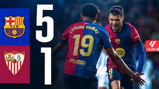 FC BARCELONA 5 vs 1 SEVILLA LALIGA 202425 MD10 [upl. by Sisi]