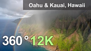 Oahu amp Kauai Hawaii 360 aerial video in 12K [upl. by Daly]