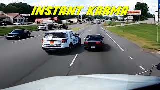 MAN BRAKE CHECKS TRUCK IN FRONT OF A COP  A Day in the Life of a Trucker [upl. by Fital]