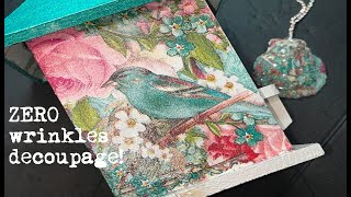 diy Beginner Decoupage NO Wrinkle Napkin Decoupage [upl. by Euqinomod]