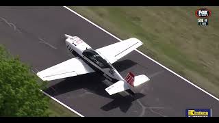 Bathurst 1000 Plane Landing hits wall 20241013 [upl. by Akirdnuhs]