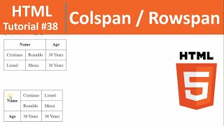 HTML Tutorial 38  Table Colspan amp Rowspan in HTML [upl. by Dambro899]