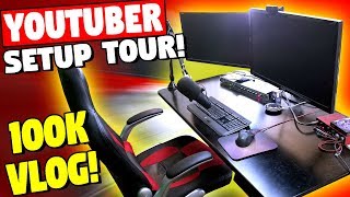 YOUTUBER SETUP TOUR 100k CELEBRATION 2017 Recap Vlog [upl. by Eenram]