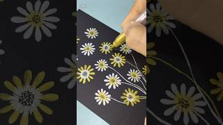 Easy flower and vine leaves art with metallic brush pen creativeart satisfying drawing shorts [upl. by Nnaael]