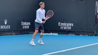 🎾Thiem vs Zverev Pre AO Semifinal Practice [upl. by Gnad]