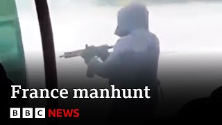 France manhunt cameras record brutal ambush as “drug boss” freed and guards shot dead  BBC News [upl. by Nats]