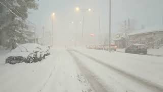 Snowstorm quotElpidaquot in Chalandri Athens Greece snow 2022  Χιόνια στο Χαλάνδρι quotΕλπίδαquot 2022 [upl. by Euridice]