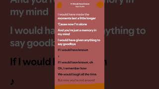 If i would have known  Kyle Hume  lyrics remix spotify lyrics music kylehume [upl. by Ronoh]