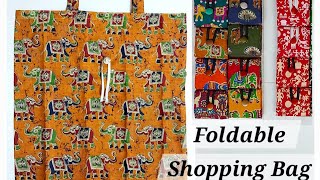 Sewing Easy Foldable Shopping Bag  Cotton Bags  Sewing Ideas  For Daily Use handcraftcottonbags [upl. by Okuy591]