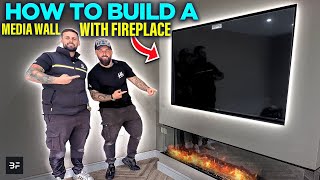 How To Build A Media Wall With Fireplace [upl. by Vrablik]