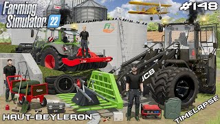 Upgrading JCB 435S for LEVELING silo  Animals on HautBeyleron  Farming Simulator 22  Episode 148 [upl. by Hnamik]