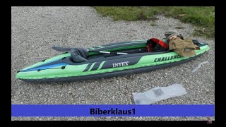 Testfahrt auf der Lech Staustufe 23 mit dem neuen Kajak intex challenger k2 kayakMandichosee [upl. by Arihs]