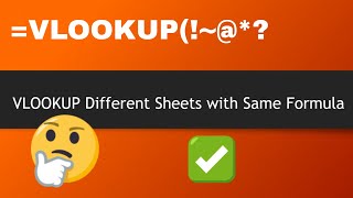 VLOOKUP Different Sheets with Same Formula [upl. by Aehr345]