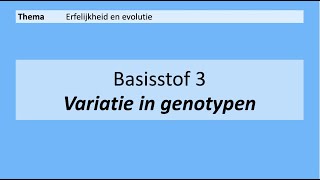 VMBO HAVO 2  Erfelijkheid en evolutie  3 Variatie in genotype  8e Editie [upl. by Llerdnek]