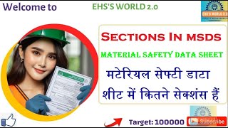 MSDS Section how many section are in MSDS MSDS MSDS CHEMICAL SAFETY [upl. by Asilat]