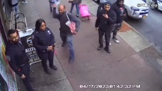 Shocking video shows suspect assaulting NYPD officer in the Bronx [upl. by Lytsirk]