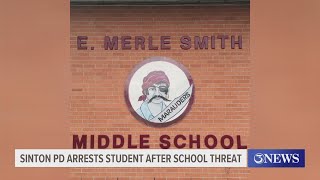 Sinton PD arrests student after threat made to middle school [upl. by Adnawed]