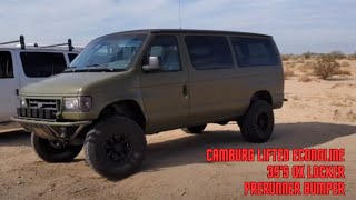 Prerunner style Camburg lifted Ford Econoline Eseries on 35s  Lifted Van Meet 2024 [upl. by Helas394]