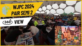 Scrollable 360 view of Pair Semifinal 2 at World Jigsaw Puzzle Championship 2024 4K [upl. by Tallbott715]