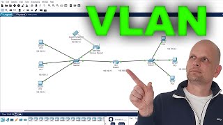 Create VLAN Network In Cisco Packet Tracer With Two Switches Wireless Access Point And Router [upl. by Drawyeh269]