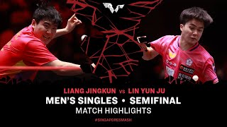 Liang Jingkun vs Lin YunJu  MS SF  Singapore Smash 2024 [upl. by Aissatsana327]