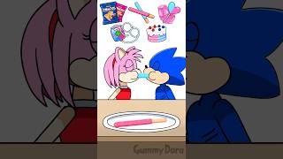 Pink VS Blue Color Food ASMR Mukbang sonic amy mukbang [upl. by Zackariah]