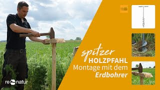 Holzpfahl mit Spitze im Boden befestigen  so einfach gehts [upl. by Cirillo]