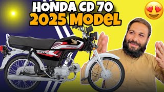 Honda Cd 70 2025  New Model 2025  New Sticker  Black Look  Review [upl. by Jemena]