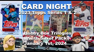 2023 TOPPS SERIES 1 amp 2 BASEBALL ⚾️ HOBBY PACK TRILOGIES WITH SILVER PACKSCARD NIGHT1124E79 [upl. by Daisi]