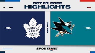 NHL Highlights  Maple Leafs vs Sharks  October 27 2022 [upl. by Broderic]