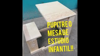 Pupitre o mesa de estudio infantil [upl. by Terrab]