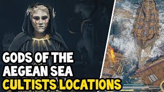 Assassins Creed Odyssey  ALL GODS OF THE AEGEAN SEA CULTISTS Location Walkthrough [upl. by Charissa]