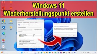 Windows 11 Wiederherstellungspunkt erstellen amp anzeigen  Anleitung [upl. by Suciram115]