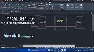 How to make Typical Detail of Sewerage Pipe Crossing From Drain in AutoCAD autodesk [upl. by Temirf430]