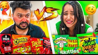 The ULTIMATE Spicy VS Sour Food Challenge 🍋🌶 [upl. by Narok]