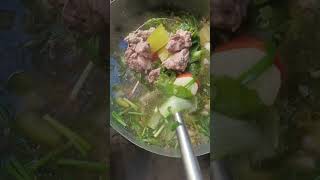 Cambodian Soup pork ribs and meatballs with vegetables soup food shorts [upl. by Oswald846]