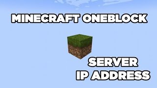 my one block server ip and port in minecraft one block survival server in minecraft pocket edition [upl. by Idieh639]