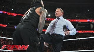 Mr McMahon decides Roman Reigns fate Raw December 14 2015 [upl. by Ormond]