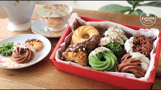 My Favourite Assorted Butter Cookies for Festive Season  Easy Spritz Cookies [upl. by Doralia21]